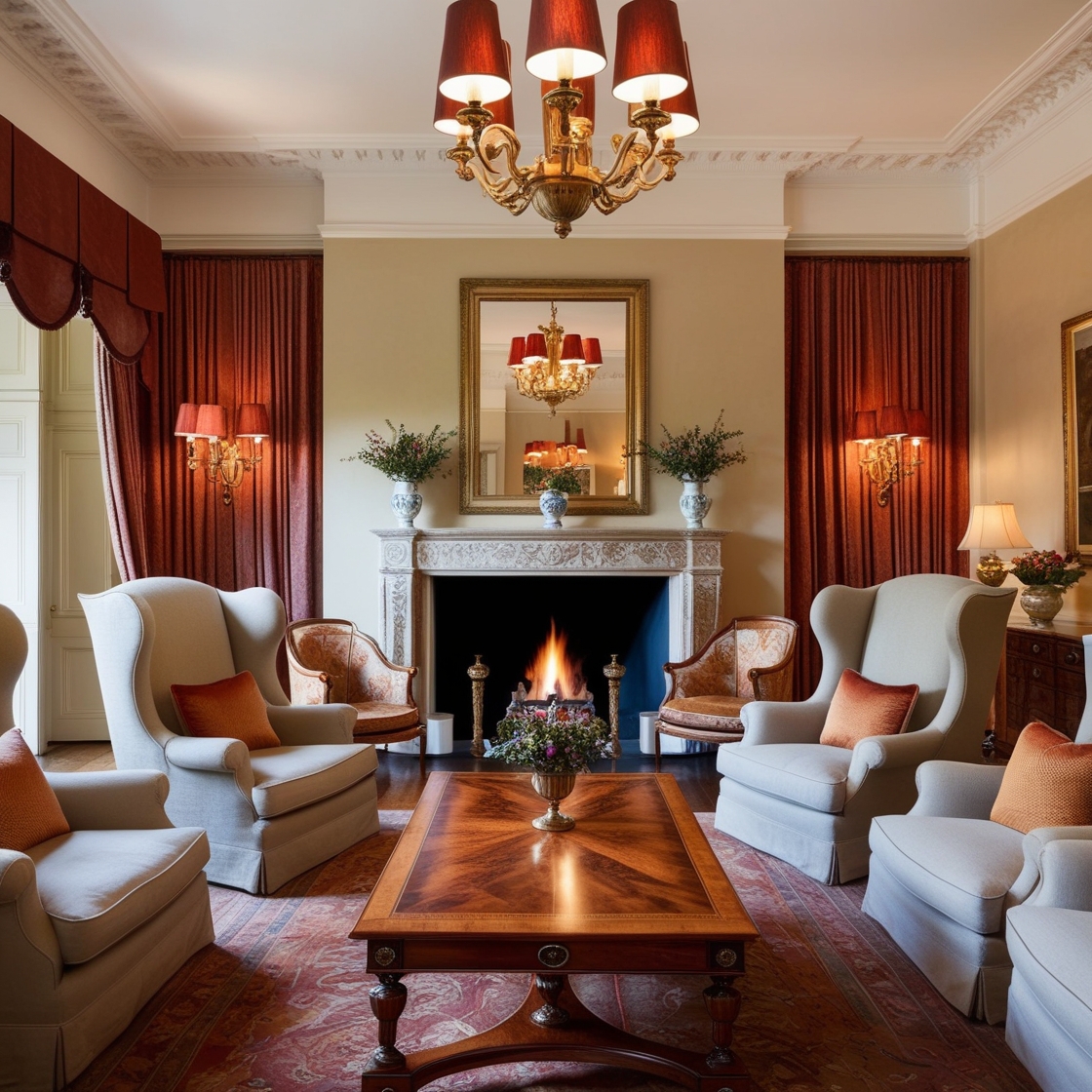 Leonardo_Phoenix_A_classic_living_room_with_a_grand_fireplace_0