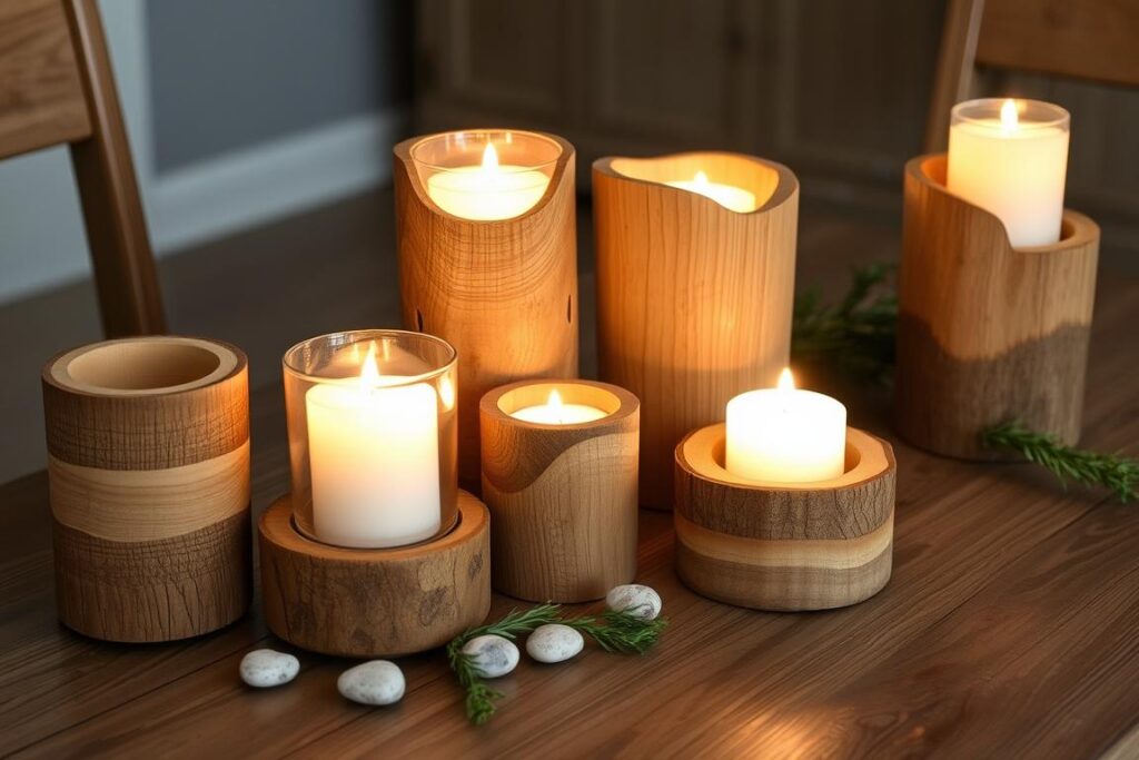rustic candle holders