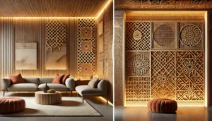 Tazouaqt geometric patterns in modern and traditional Moroccan wood art