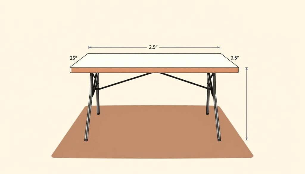 5 foot folding table dimensions