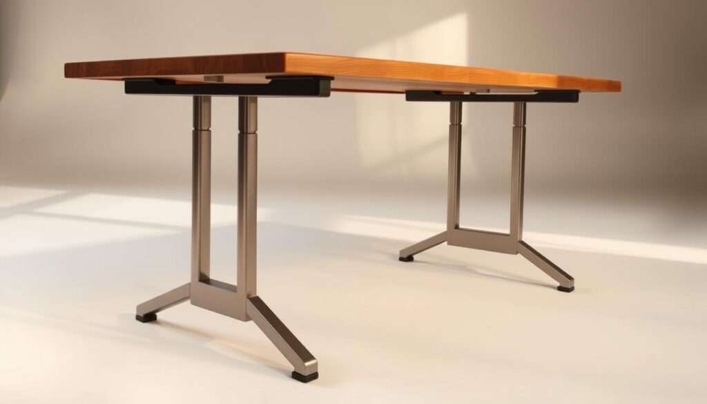 adjustable height rectangular folding table