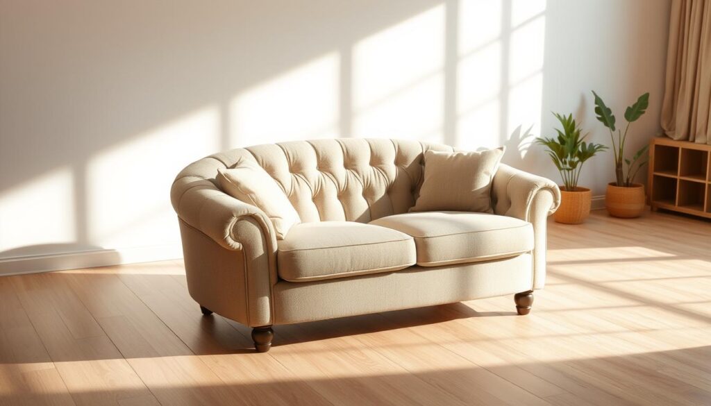 curved loveseat for small spaces
