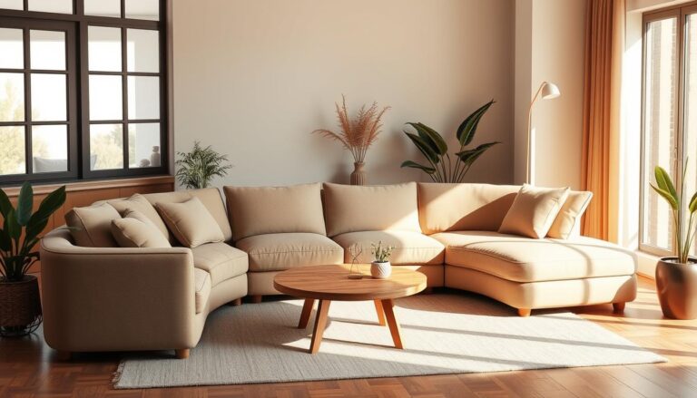 curved sectional sofa for small space