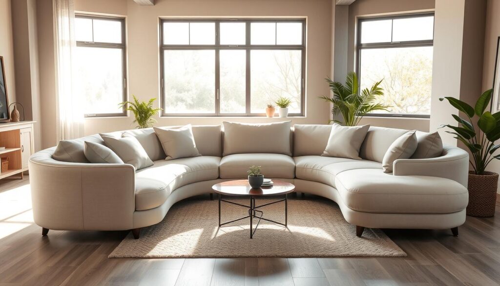 curved sectional sofa with chaise