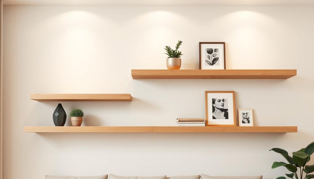 Custom White Oak Floating Shelves