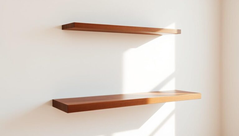 DIY walnut floating shelves