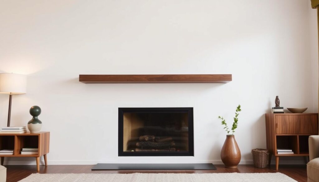 West Elm Modern Walnut 48-inch Floating Wood Mantel
