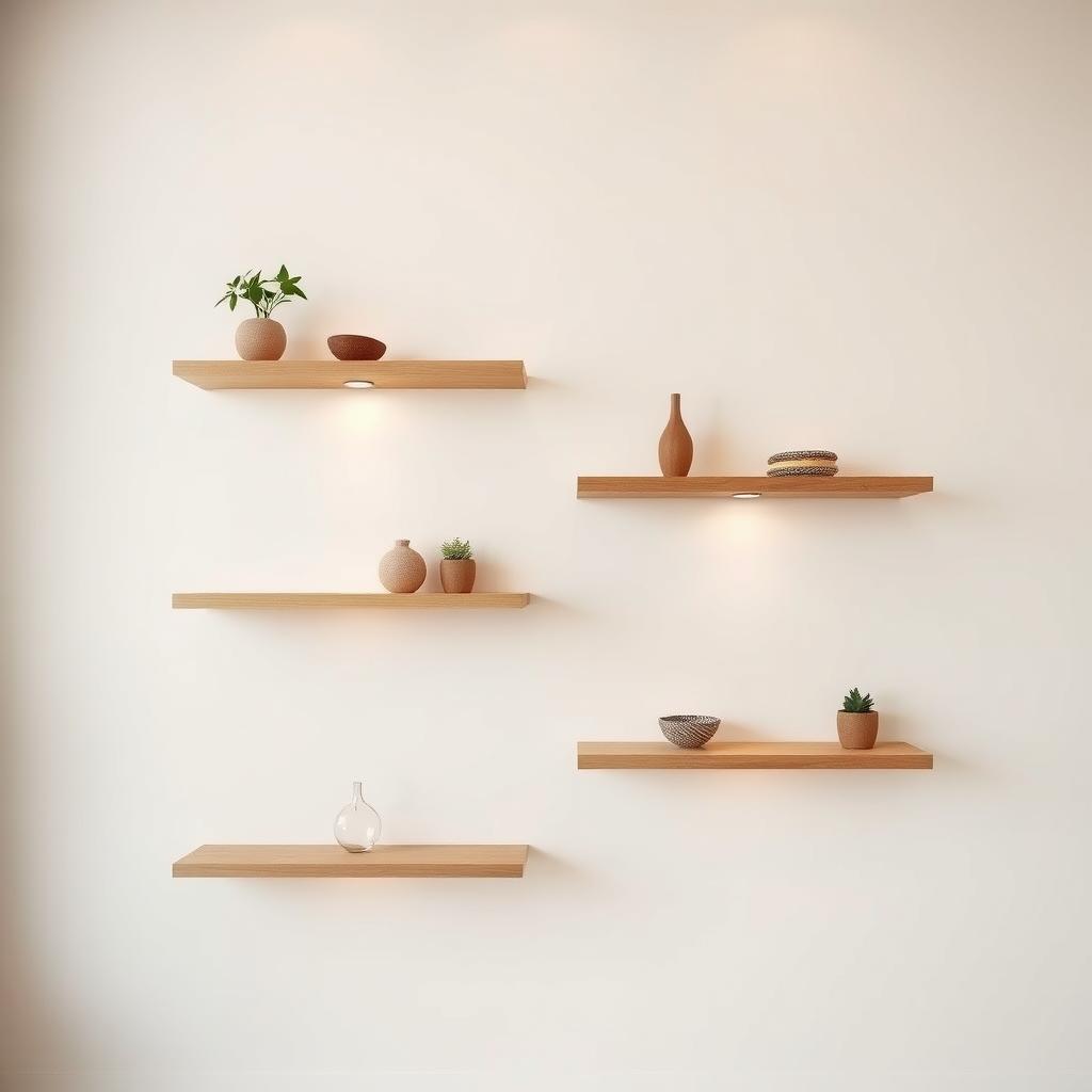 contemporary floating shelves
