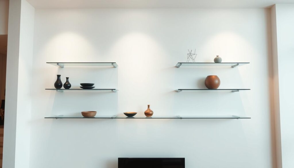 floating glass shelves installation