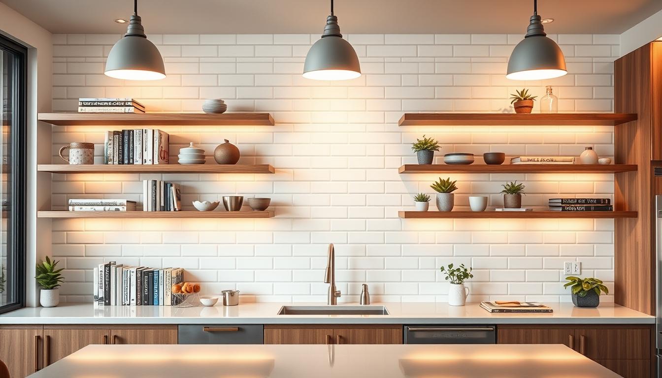 floating kitchen shelves