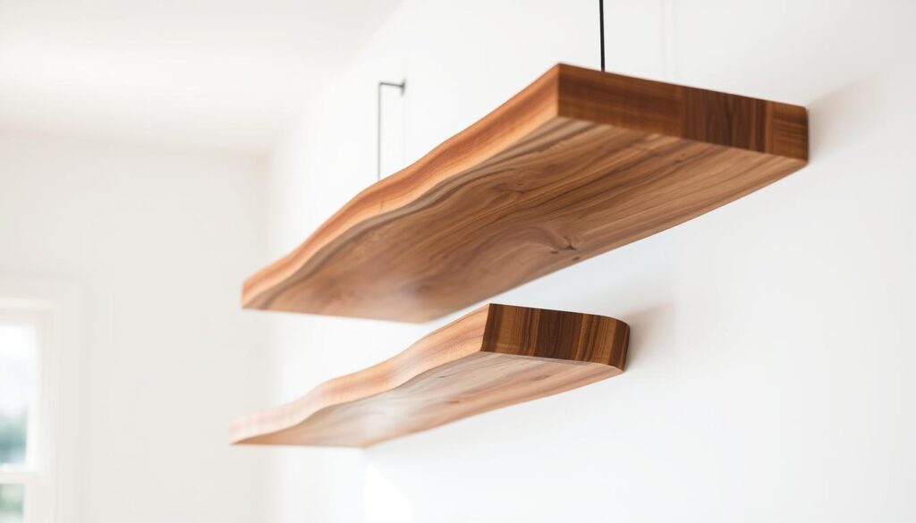 handcrafted live edge floating shelves