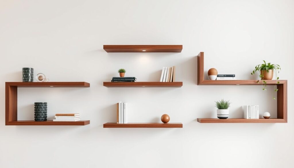 high-quality walnut shelves