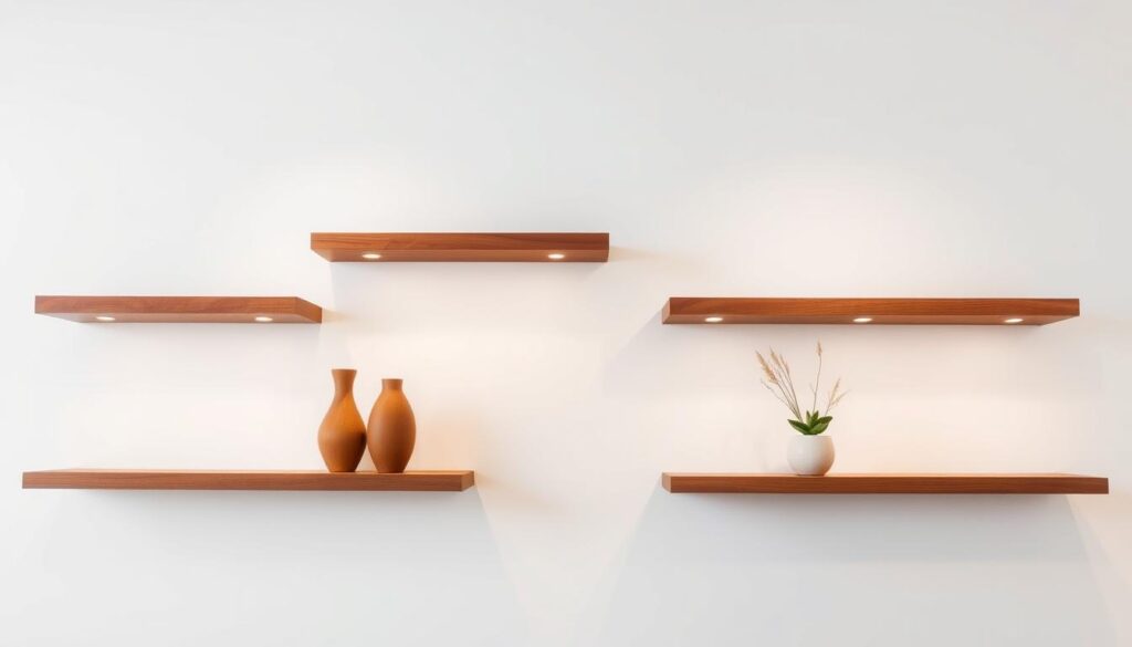 modern floating shelves