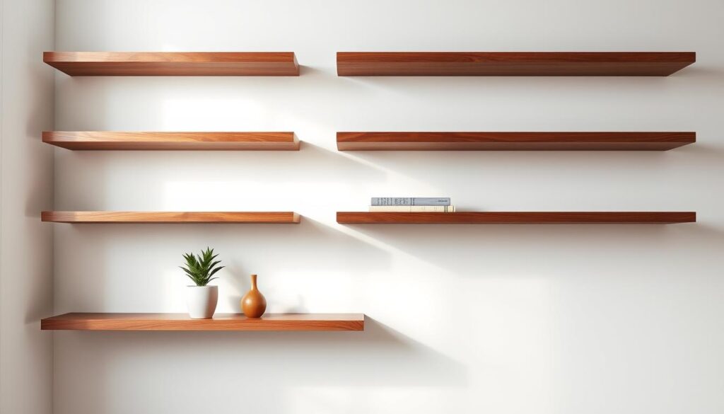 modern walnut shelving