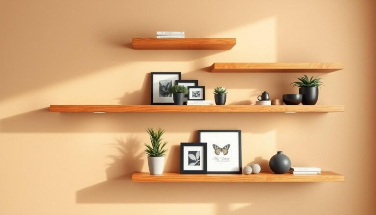 oak floating shelves