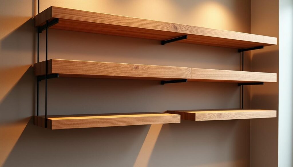 oak floating shelves