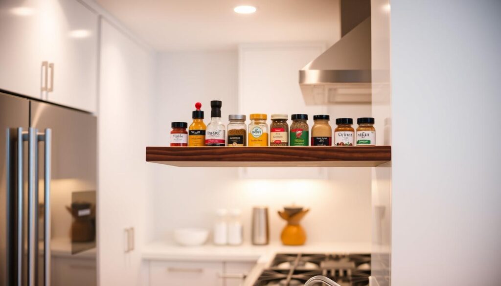 walnut floating spice rack