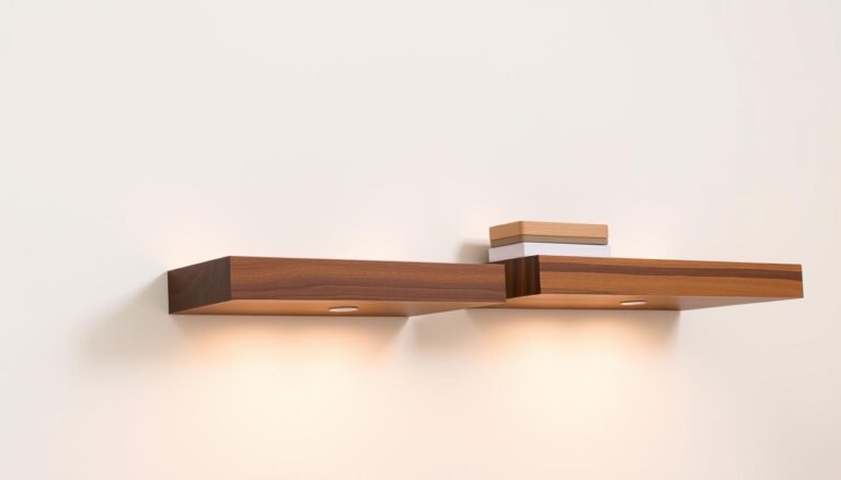 walnut vs oak floating shelves