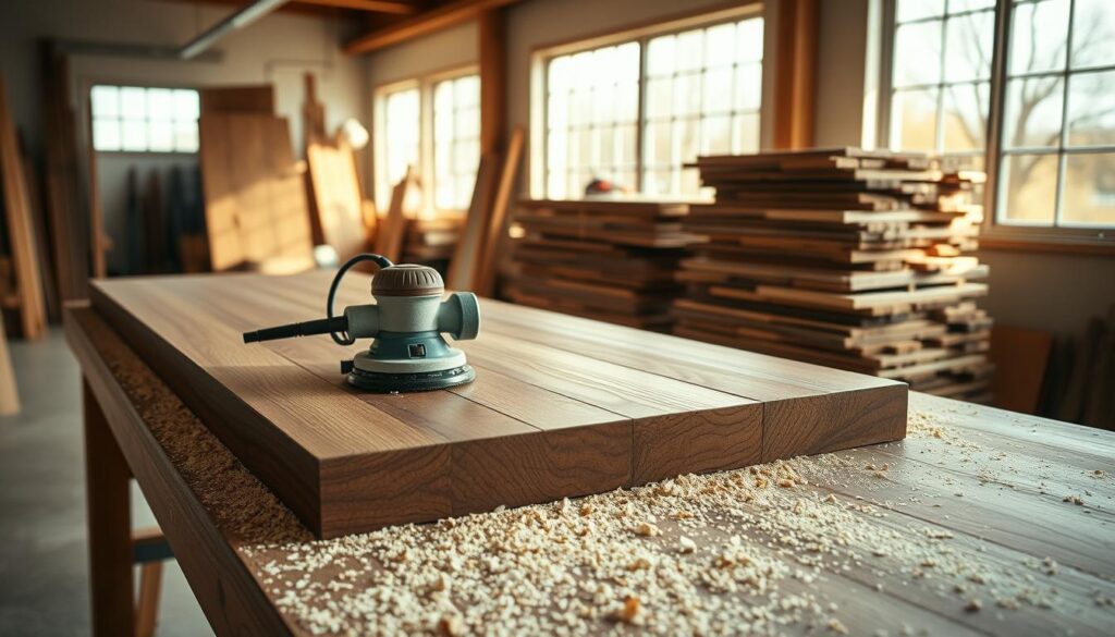 walnut wood sanding