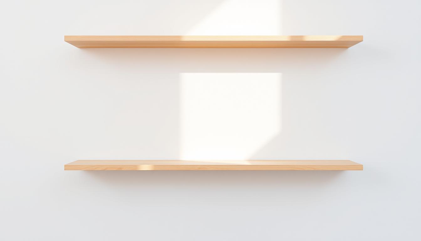 wooden floating shelves