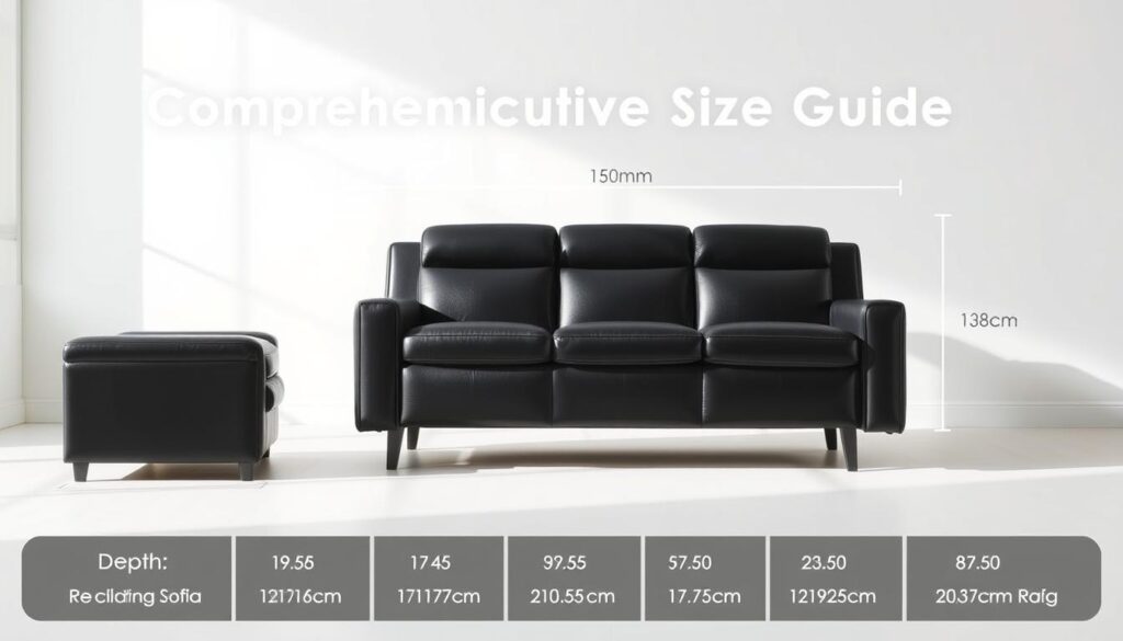 black reclining sofa size guide