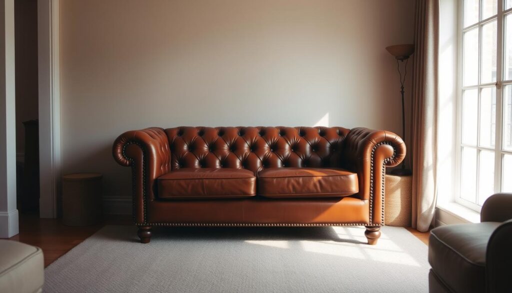 compact leather Chesterfield sofa compact leather Chesterfield sofa