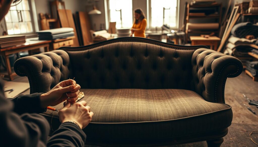 professional sofa reupholstery labor