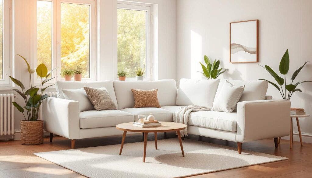 small space white sectional sofa