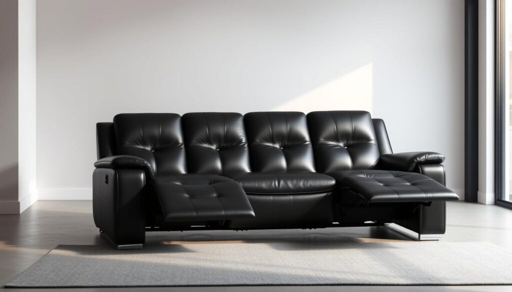 stylish black reclining sofa