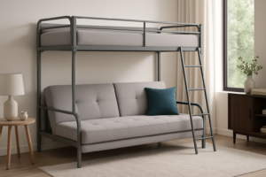 Modern sofa bunk bed in contemporary living room setting
