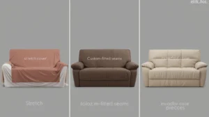 Comparison of different furniture covers for reclining sofas – basic stretch, custom-fitted and modular options