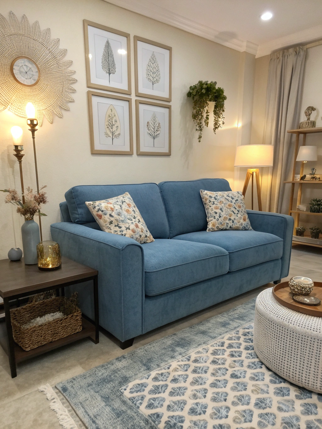blue sofa living room ideas