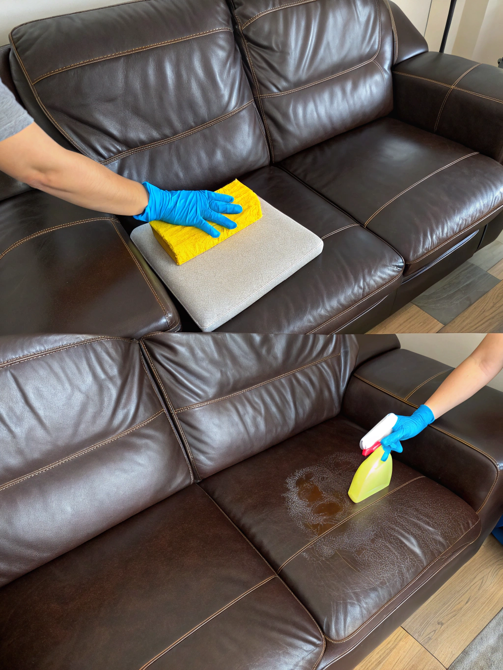 how to clean faux leather sofas