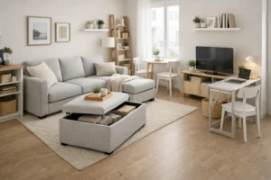 budget-friendly small apartment furniture setup