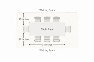 Recommended Space Around a Folding Table