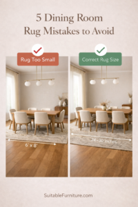 dining room rug mistake showing rug too small under dining table
