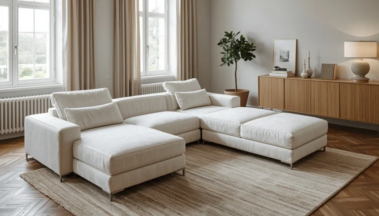 Best sleeper sofa for small apartment — cozy studio living room with convertible corduroy sofa bed