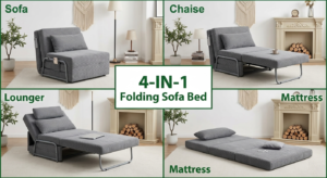 Best budget sleeper sofa for small apartment — HILERO memory foam folding sleeper chair fully flat in micro studio