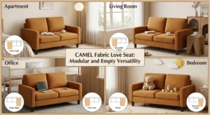 Best loveseat sleeper sofa for small apartment — MUDANT 50 inch cloud loveseat in compact living room under 150 sq ft